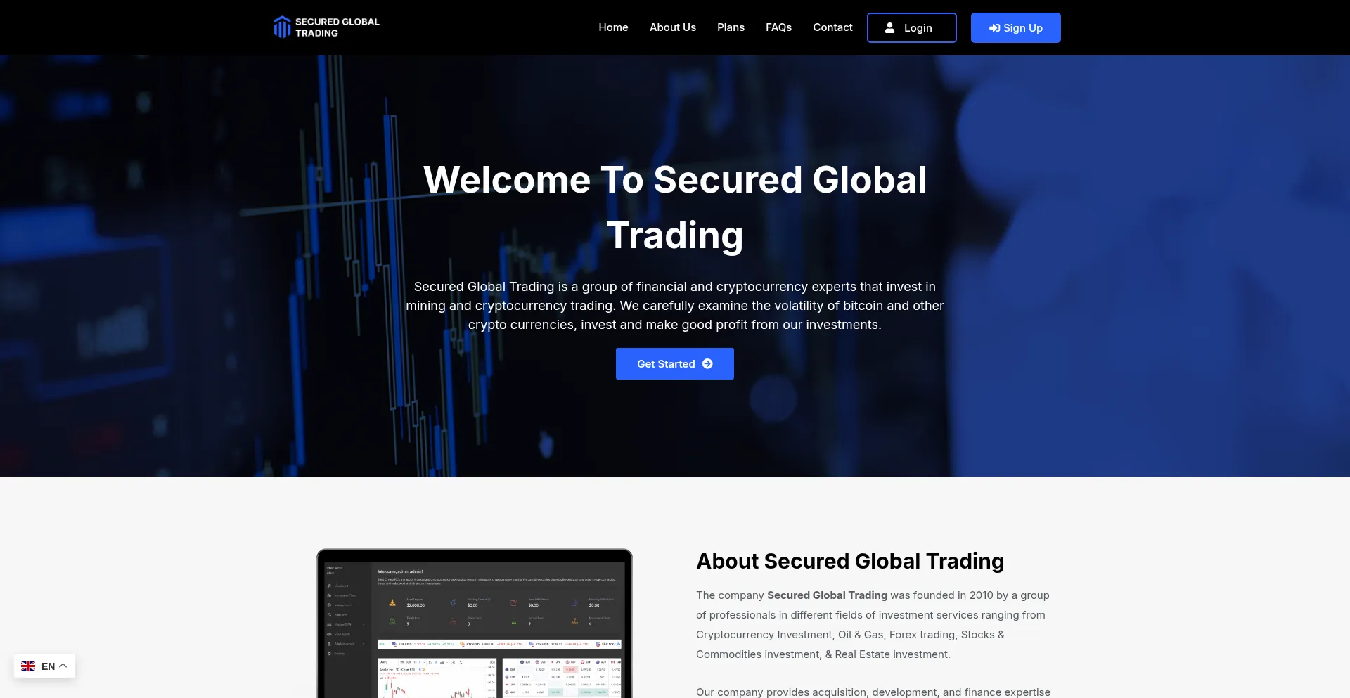 Securedglobaltrading.com Screenshot