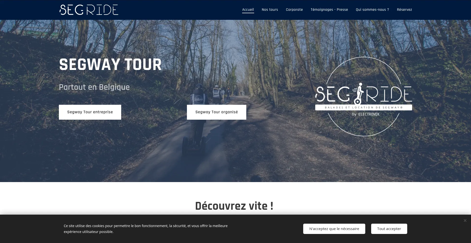 Website screenshot of Segride.be