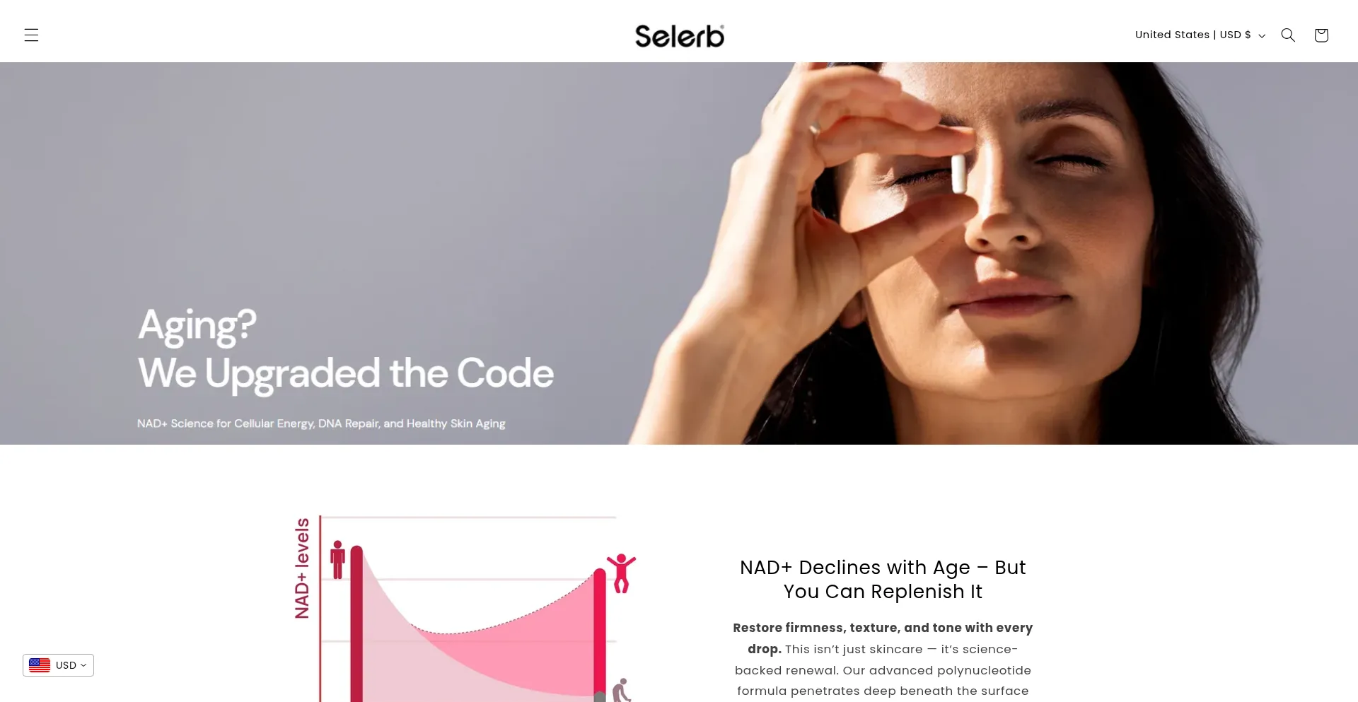 Website screenshot of Selerbsupplements.com