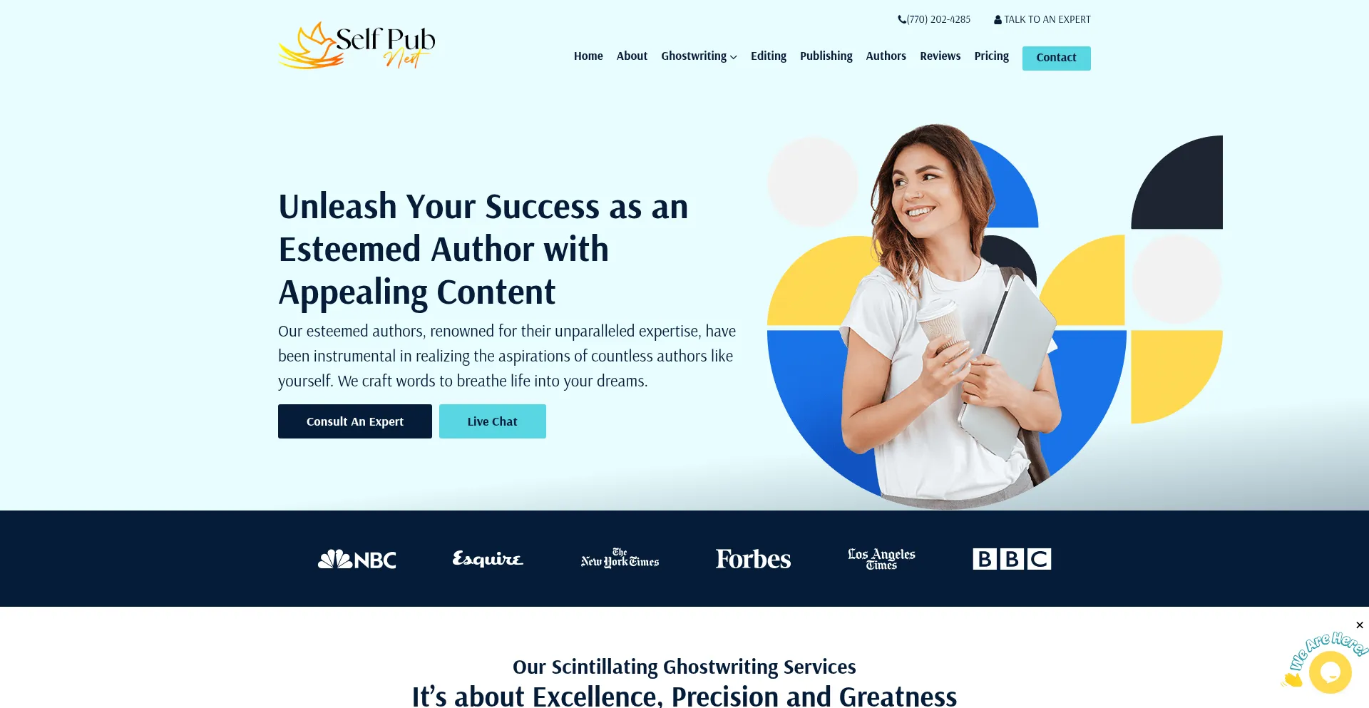 Website screenshot of Selfpubnest.com