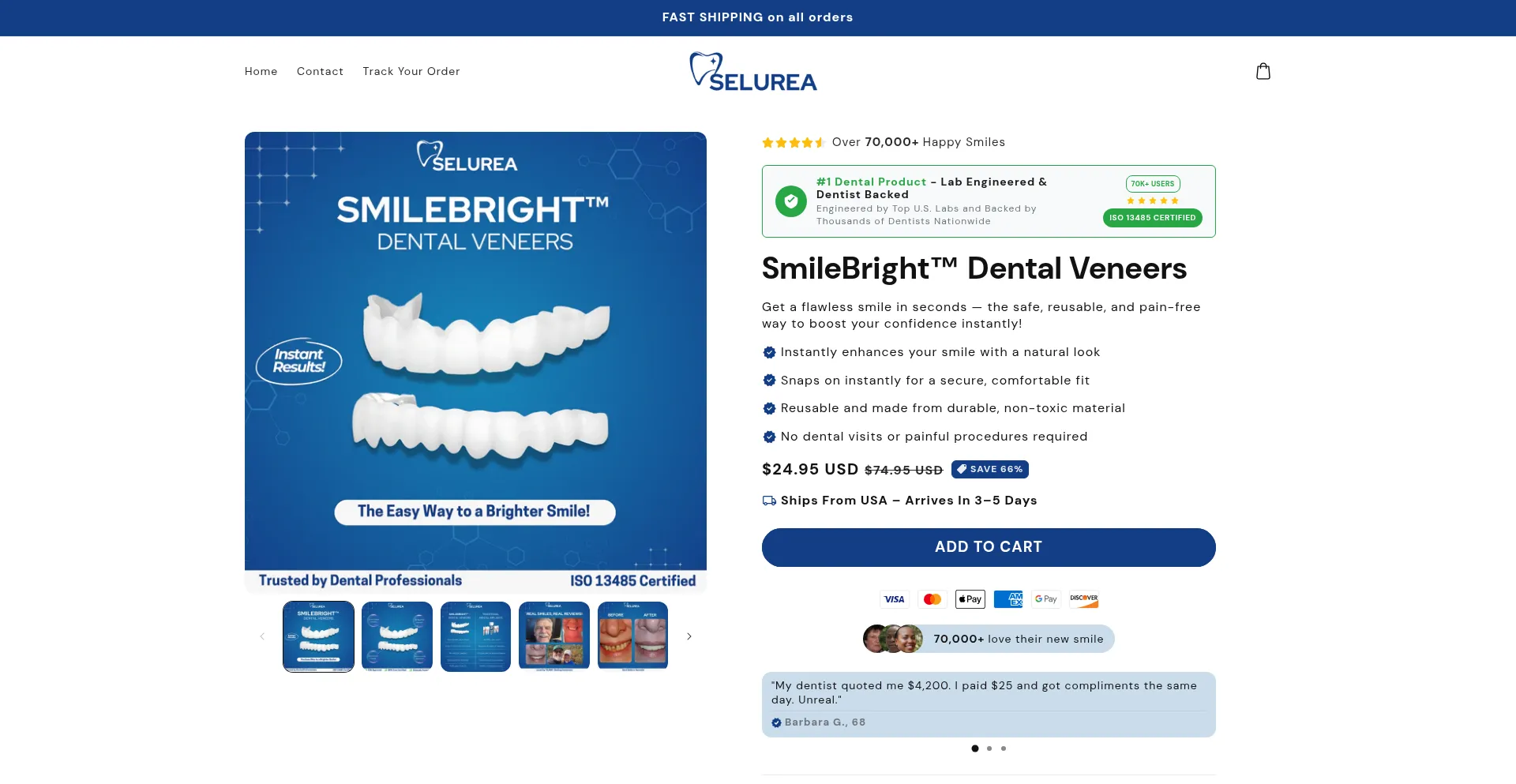 Website screenshot of Selurea.com