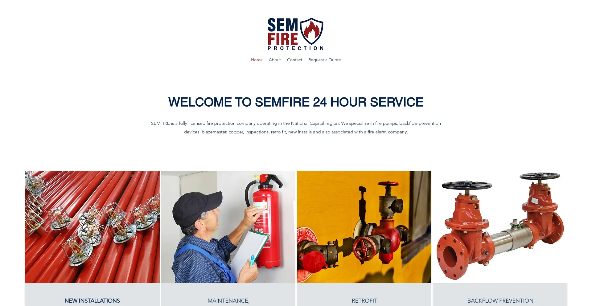 Website screenshot of Semfire.ca