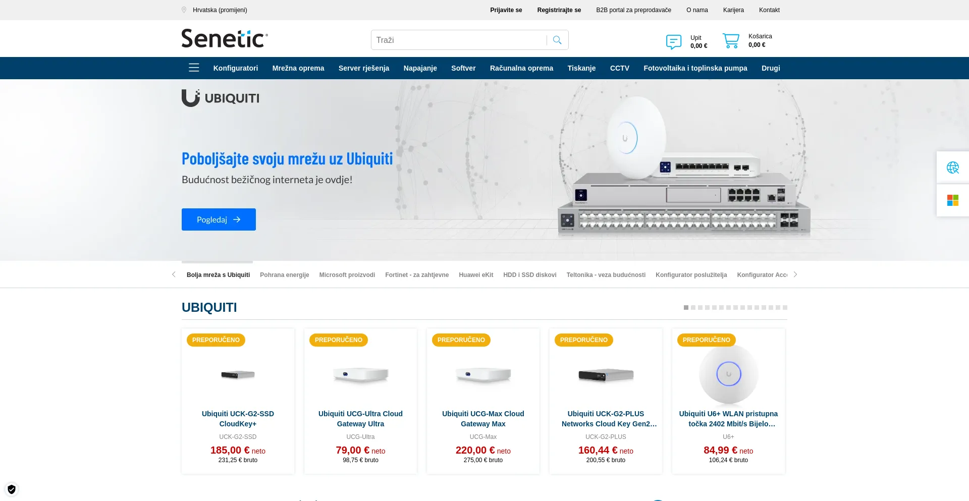 Website screenshot of Senetic.hr