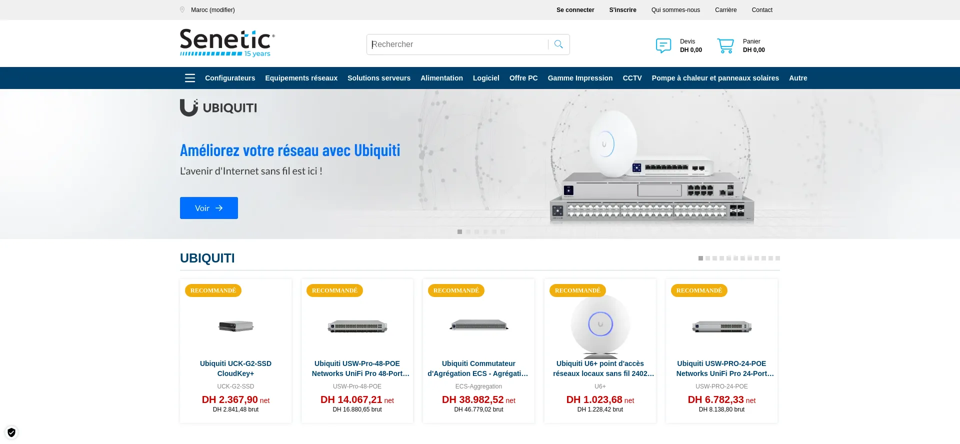 Website screenshot of Senetic.ma