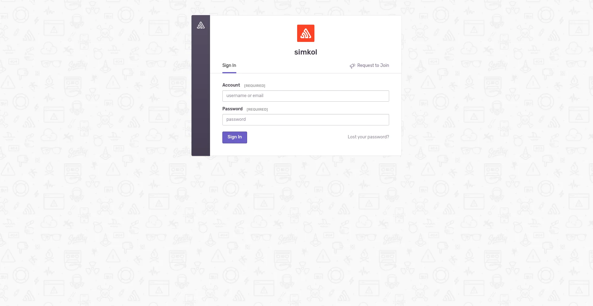 Website screenshot of Sentry.simkol.pl