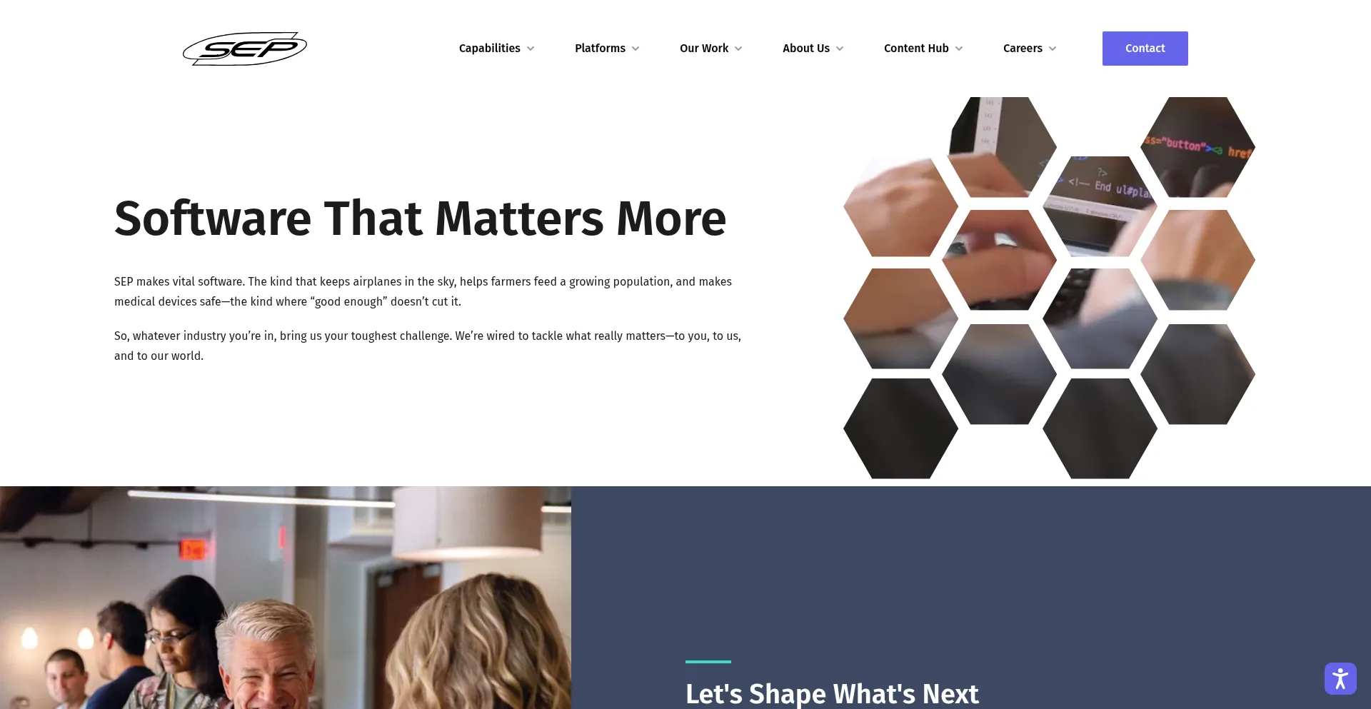 Website screenshot of Sep.com