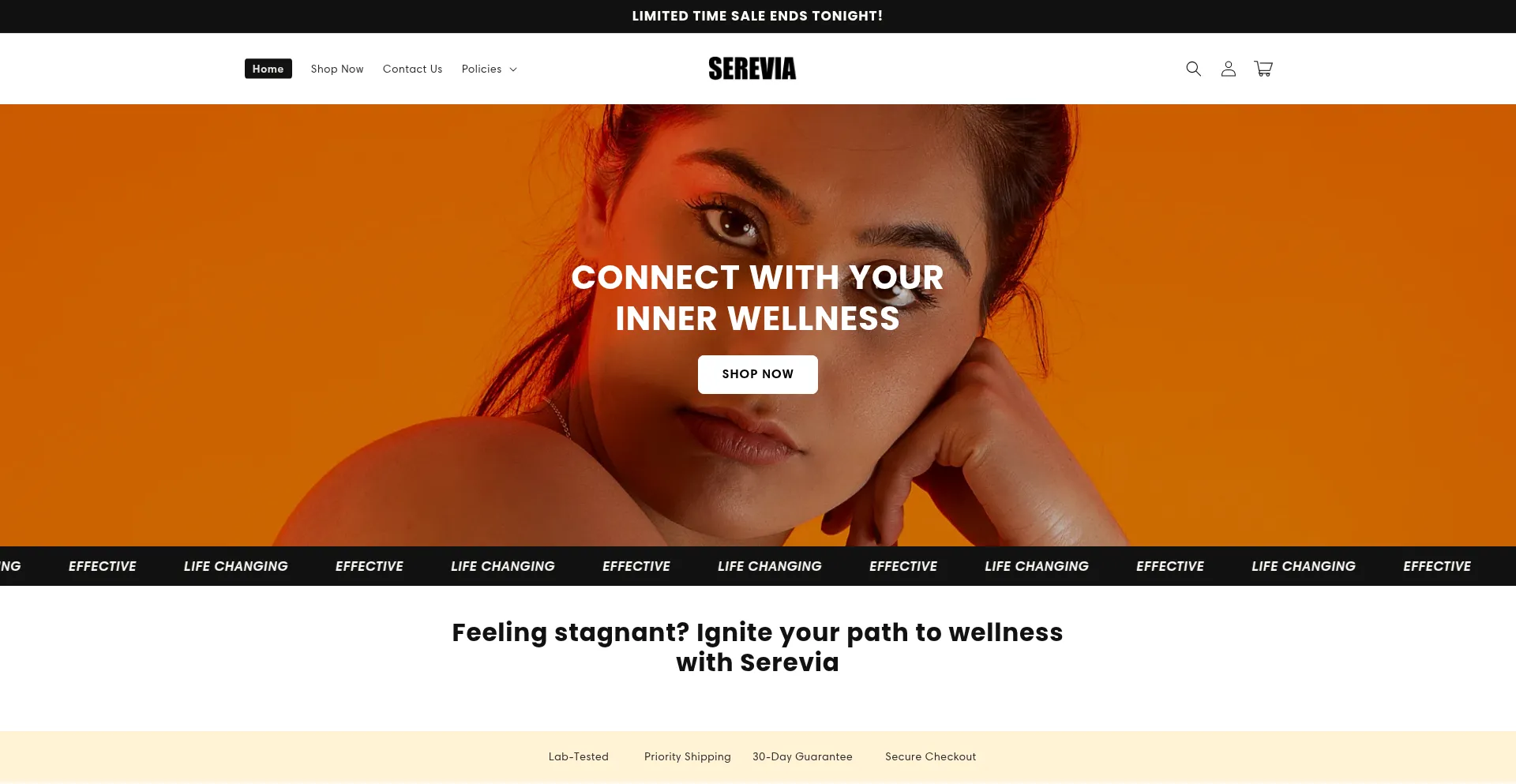 Website screenshot of Sereviashop.com