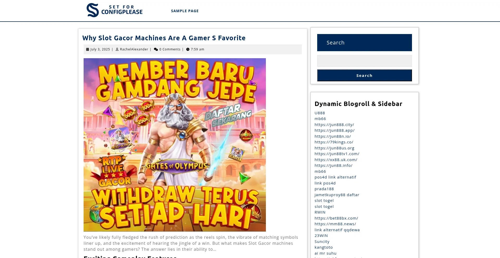 Website screenshot of Setforconfigplease.com
