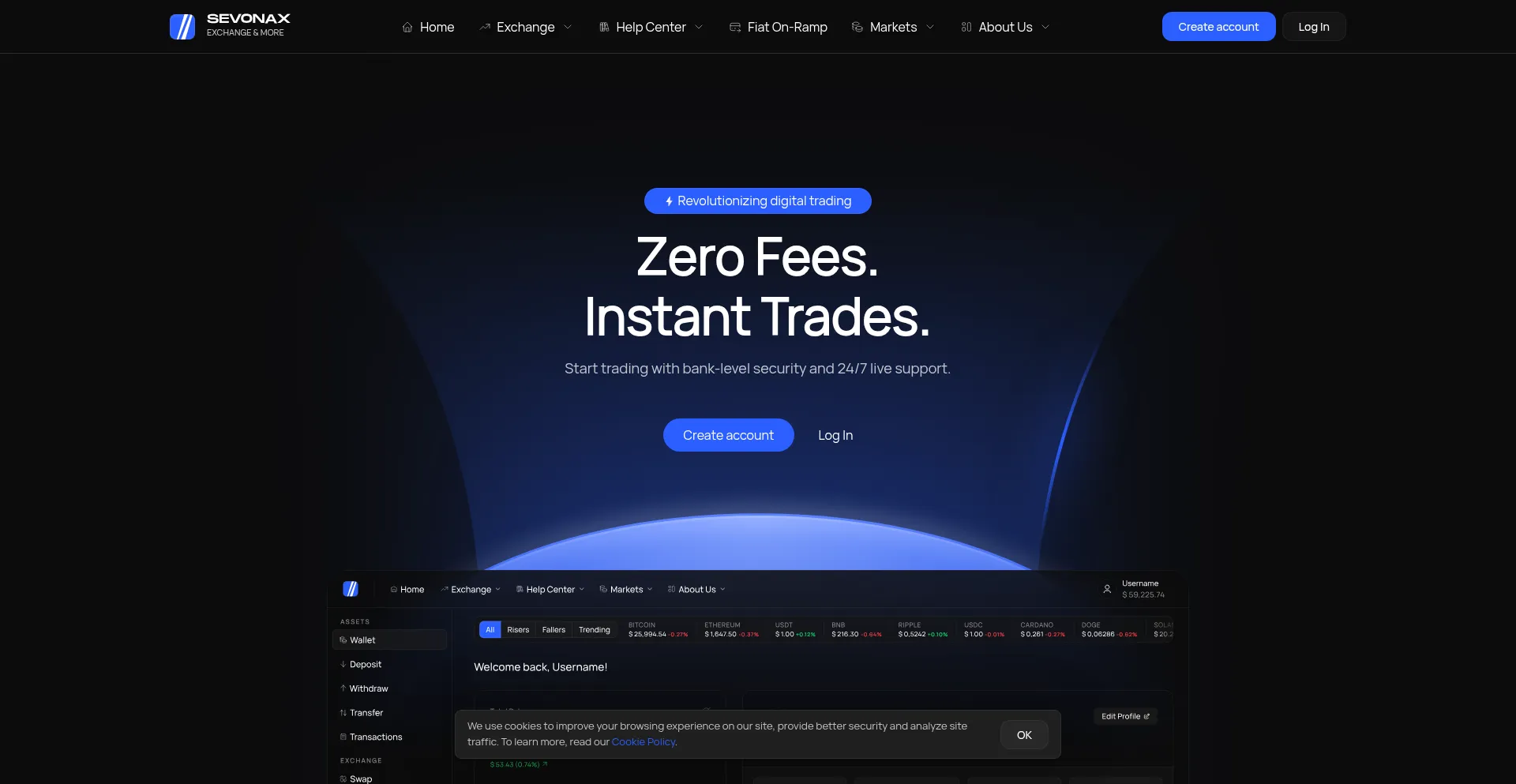 Website screenshot of Sevonax.com