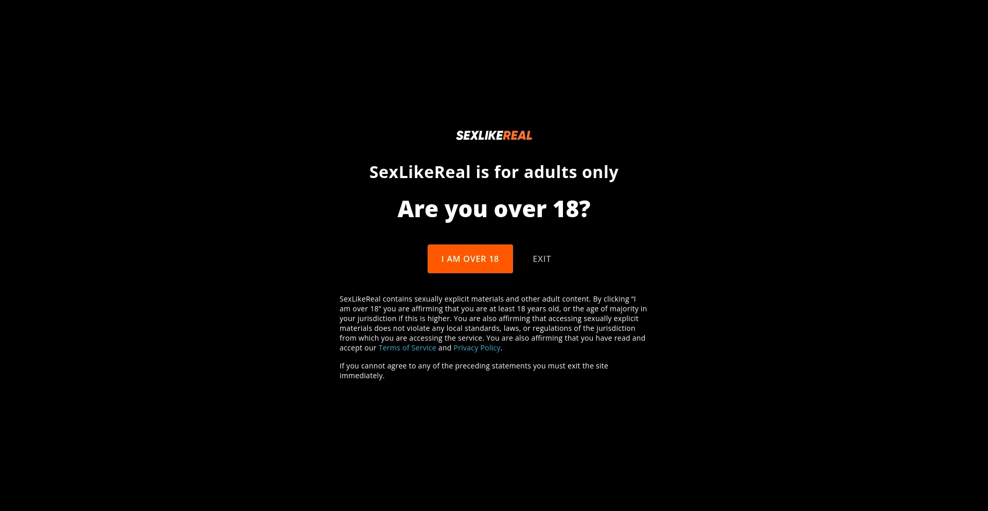 Website screenshot of Sexlikereal.com