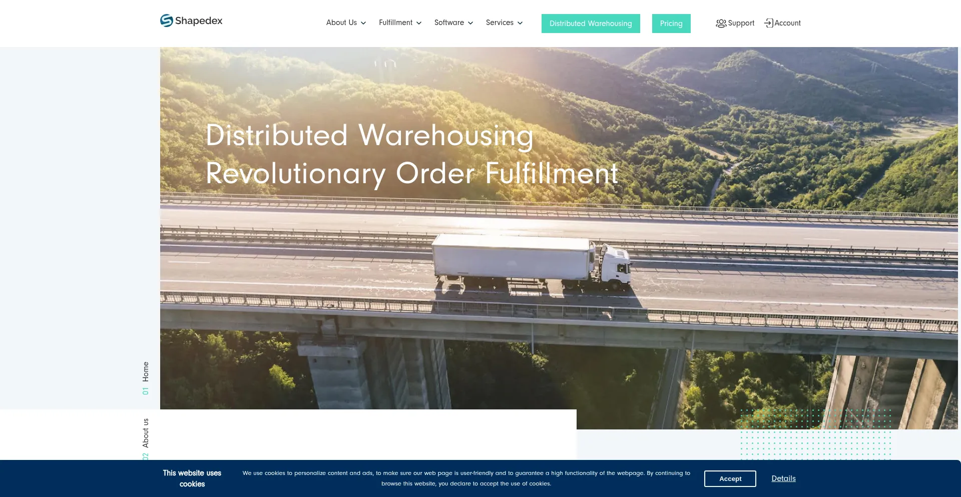 Website screenshot of Shapedex.com