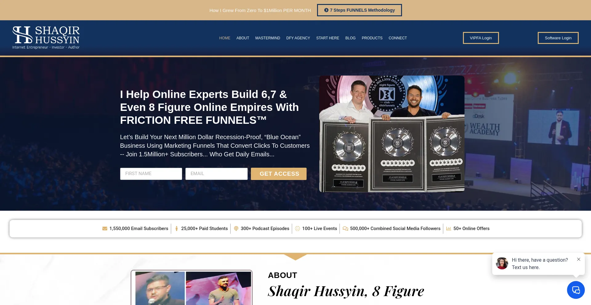 Website screenshot of Shaqirhussyin.com