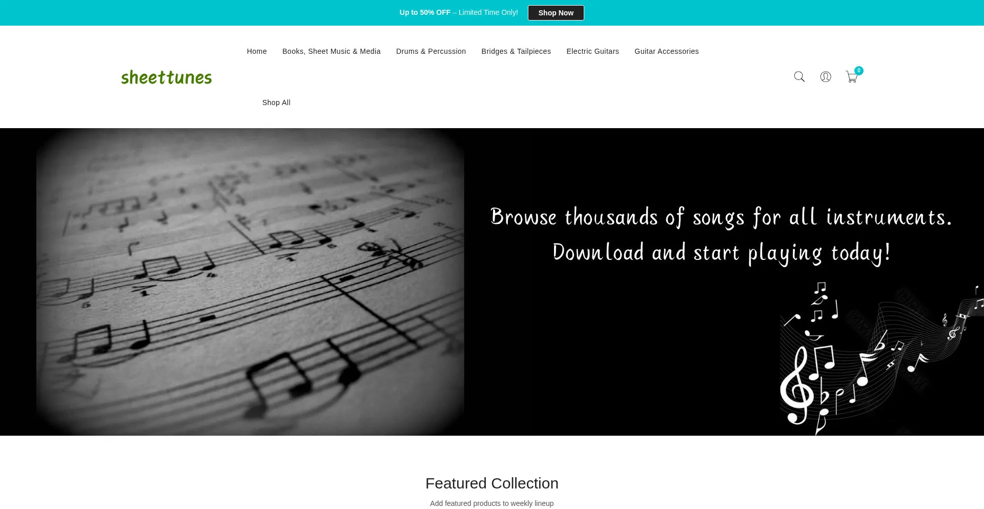 Sheettunes.com Screenshot