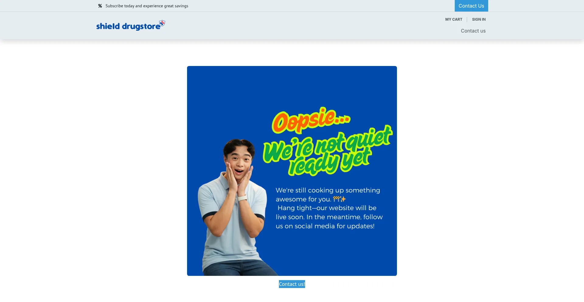 Website screenshot of Shielddrugstore.com