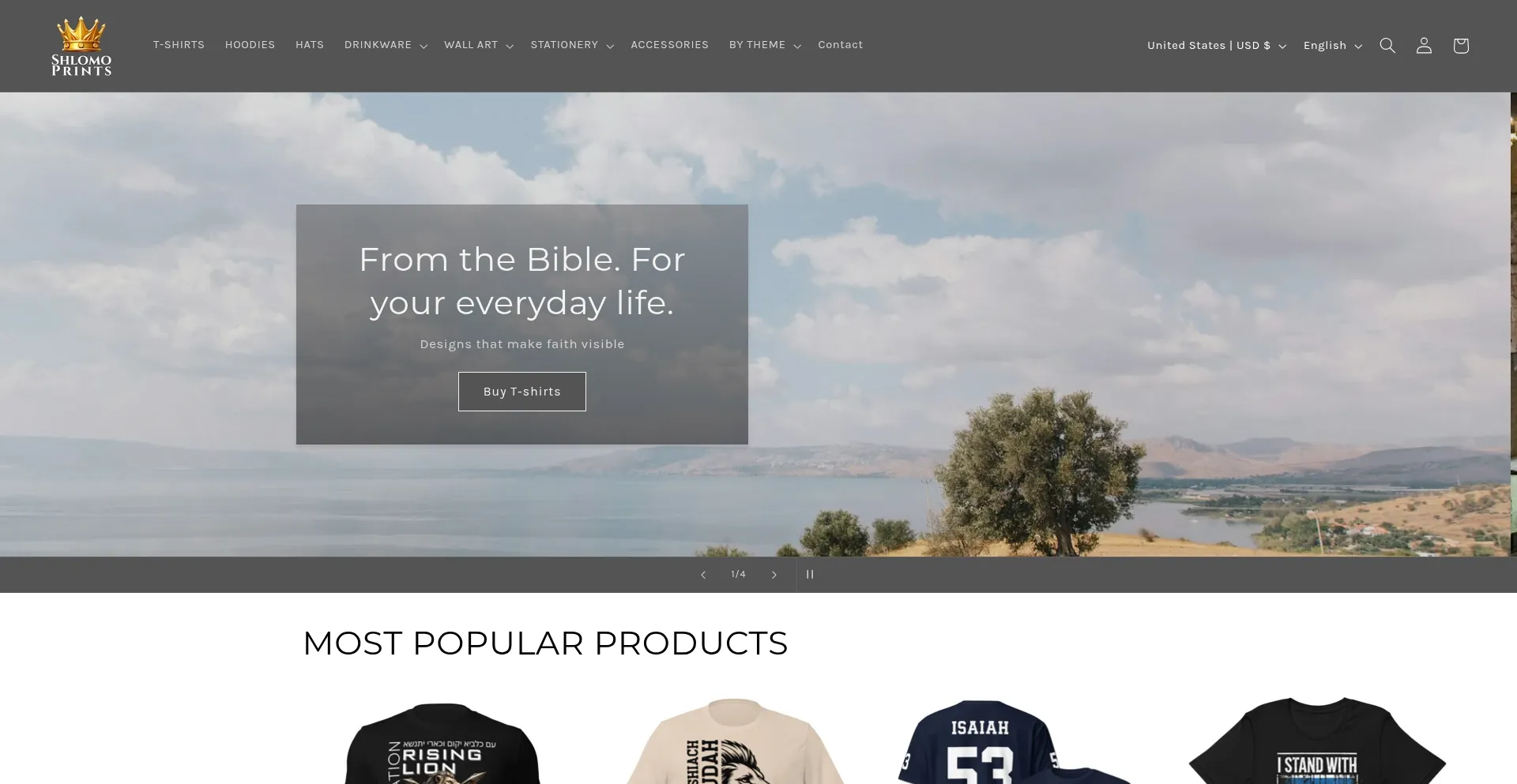 Website screenshot of Shlomoprints.com