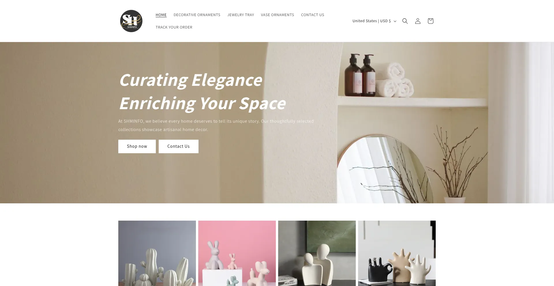 Website screenshot of Shminfo.com