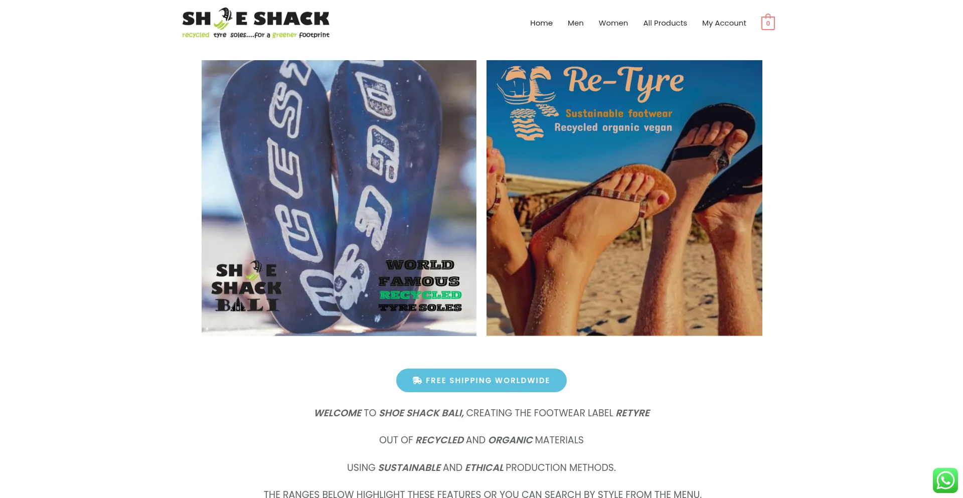 Shoeshackbali.com Screenshot