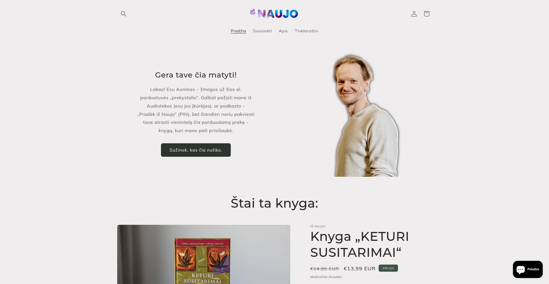 Website screenshot of Shop.isnaujo.lt