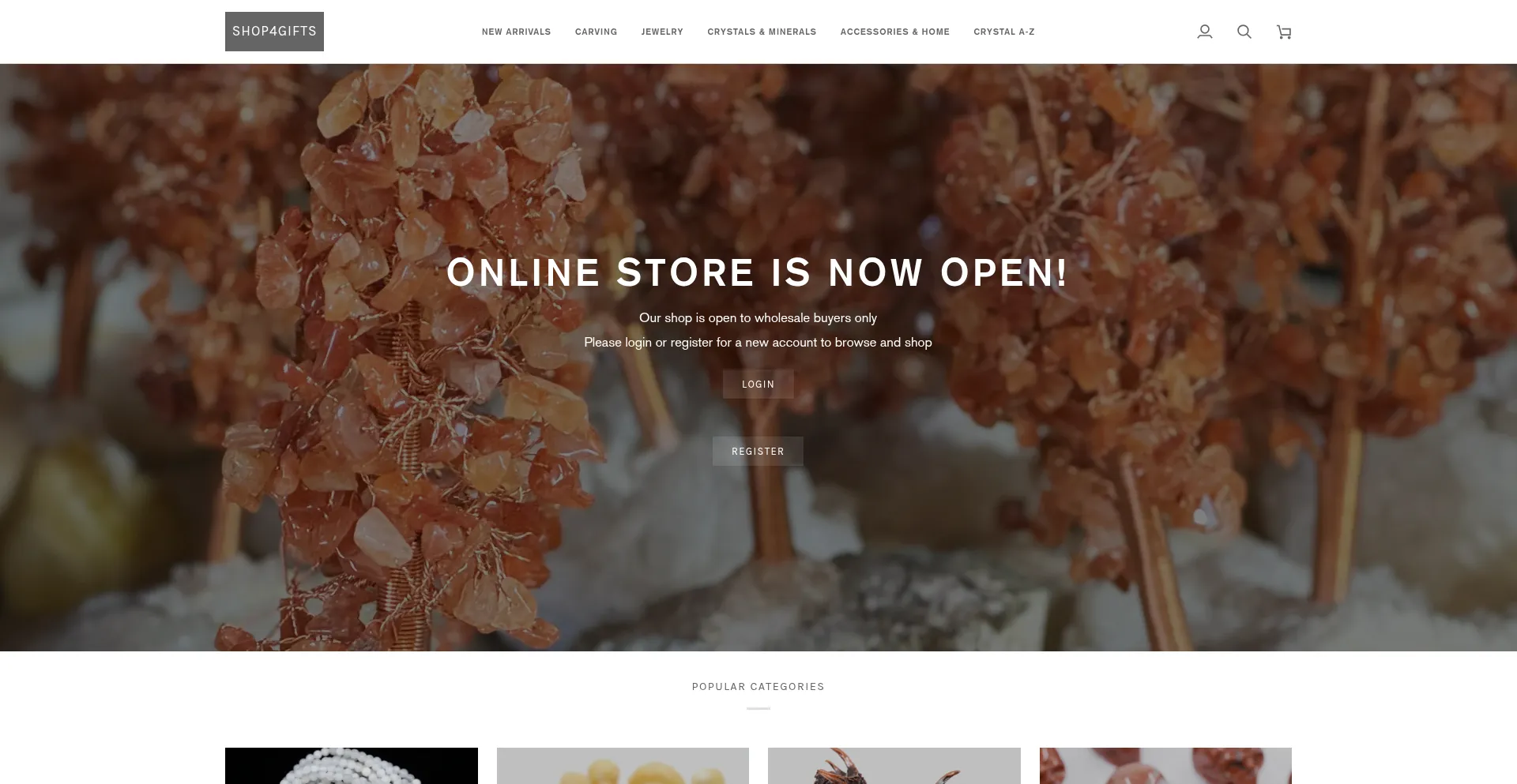 Website screenshot of Shop4gifts.com