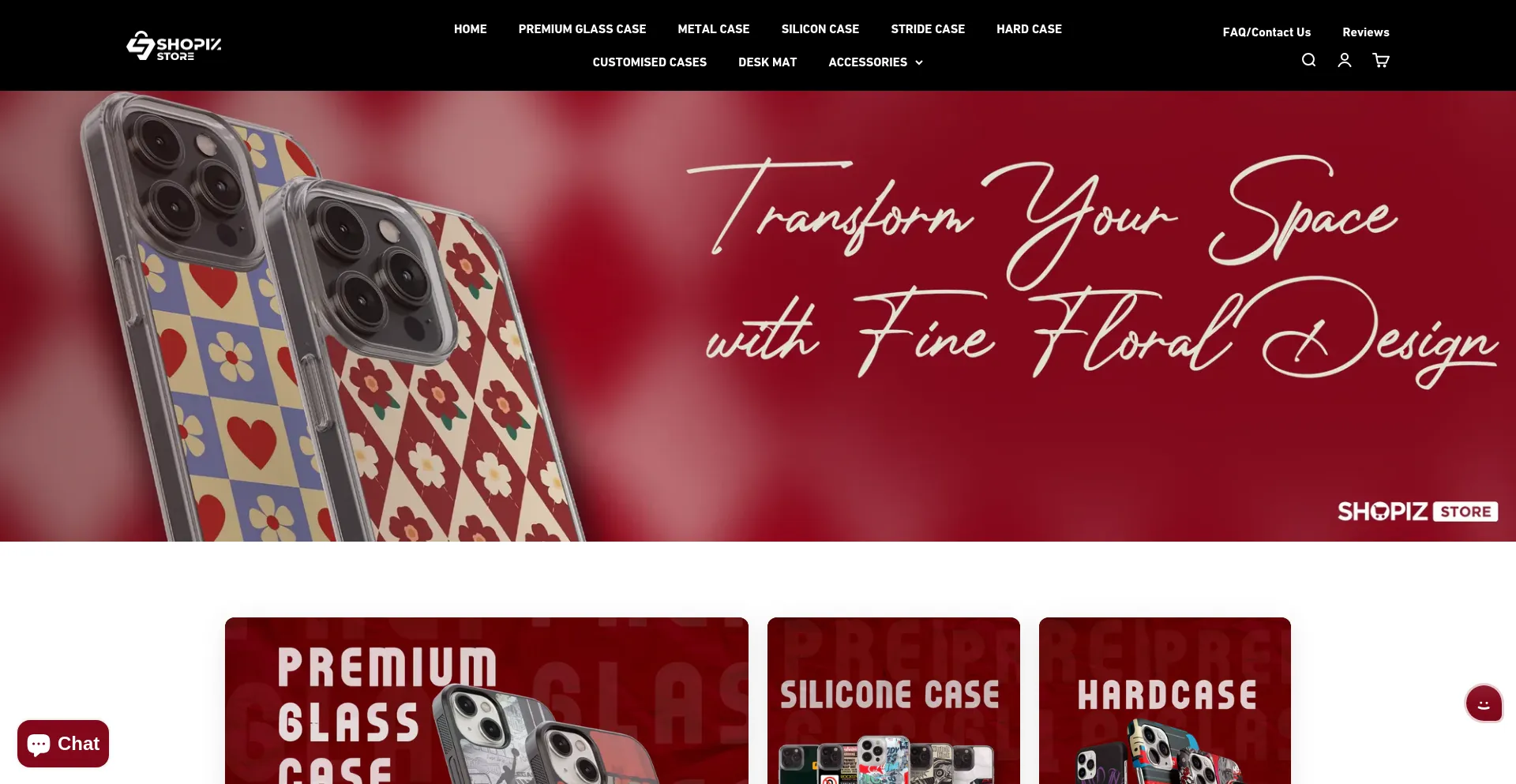 Website screenshot of Shopizstore.com