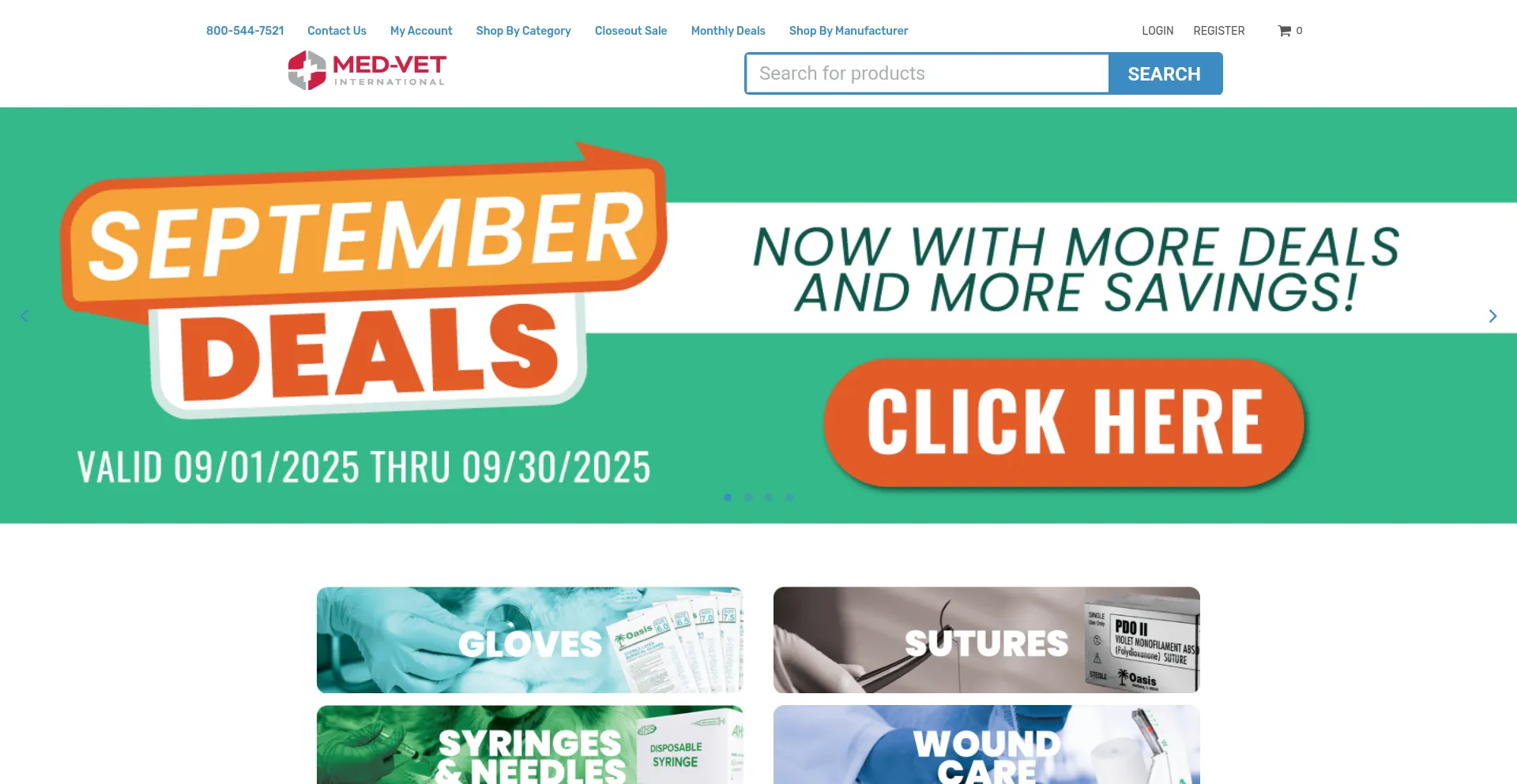 Website screenshot of Shopmedvet.com