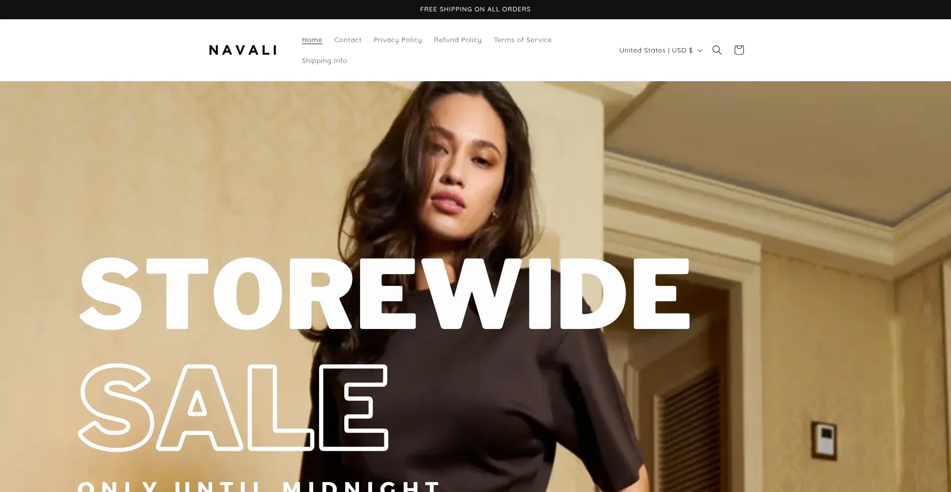 Website screenshot of Shopnavali.com