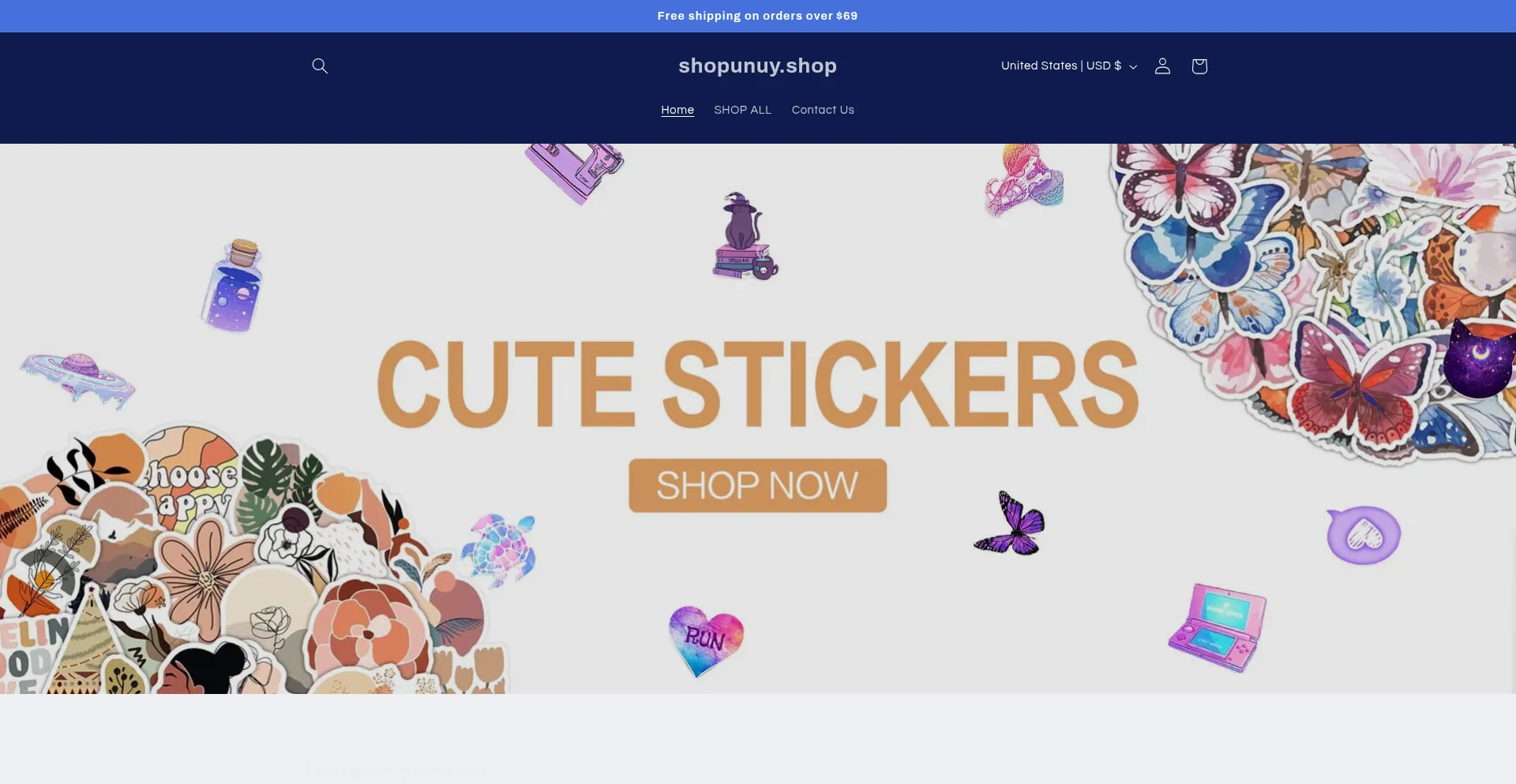 Website screenshot of Shopunuy.shop