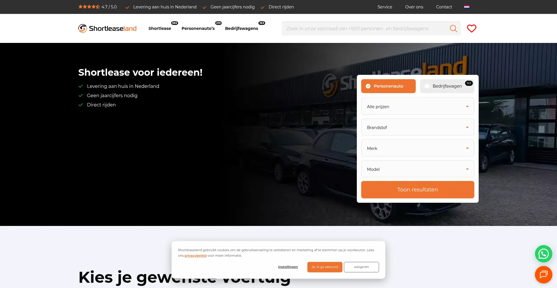 Shortleaseland.nl Screenshot