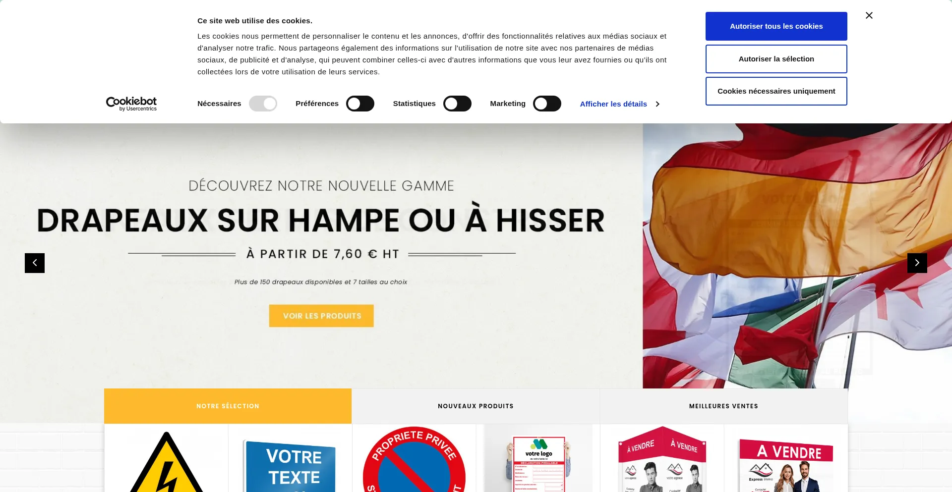 Website screenshot of Signaletique-express.fr