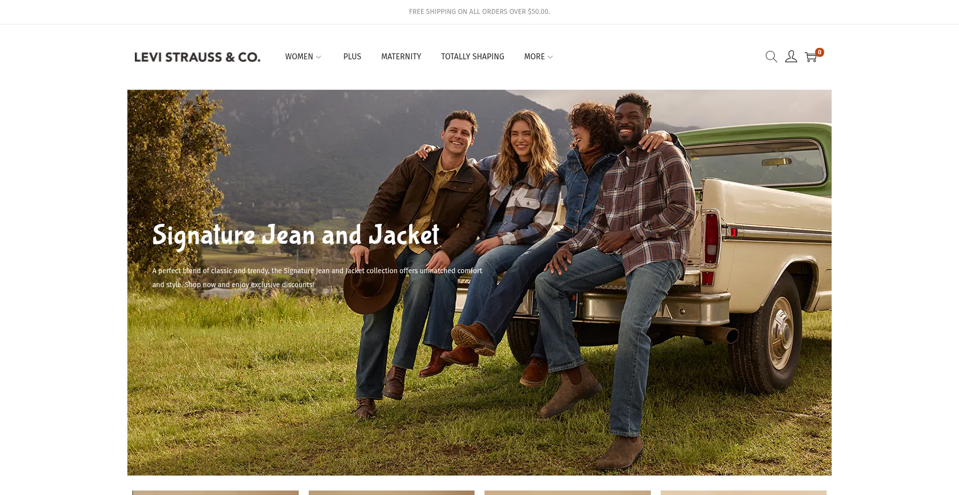 Website screenshot of Signaturejeansale.com