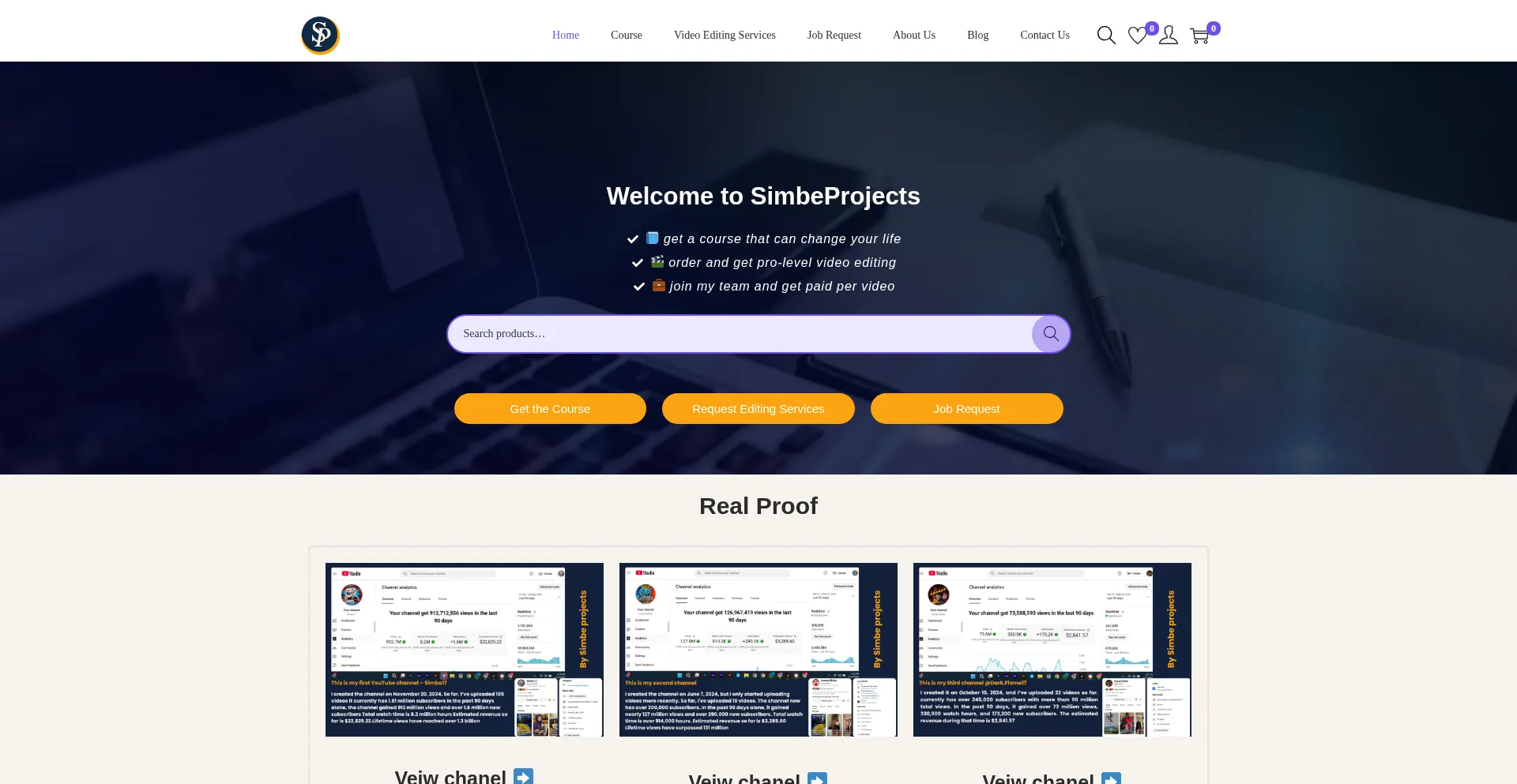 Website screenshot of Simbeprojects.com