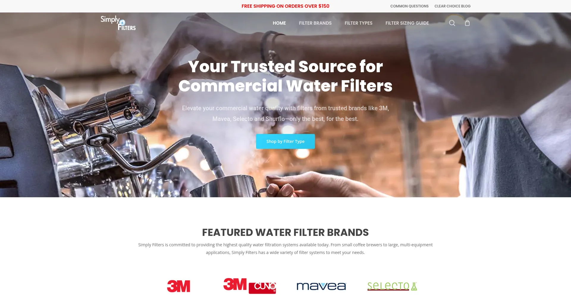Website screenshot of Simply-filters.com