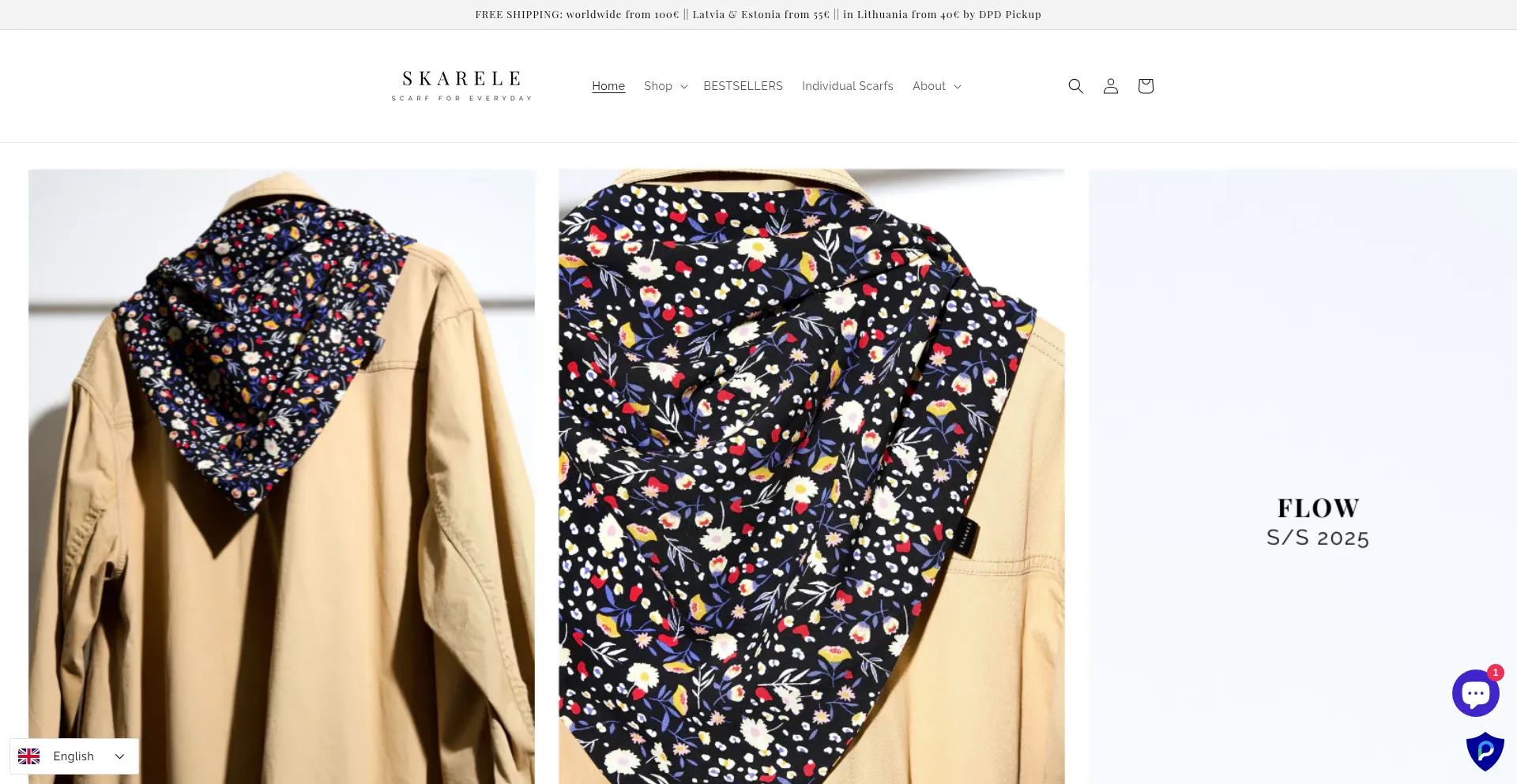 Website screenshot of Skarele.com