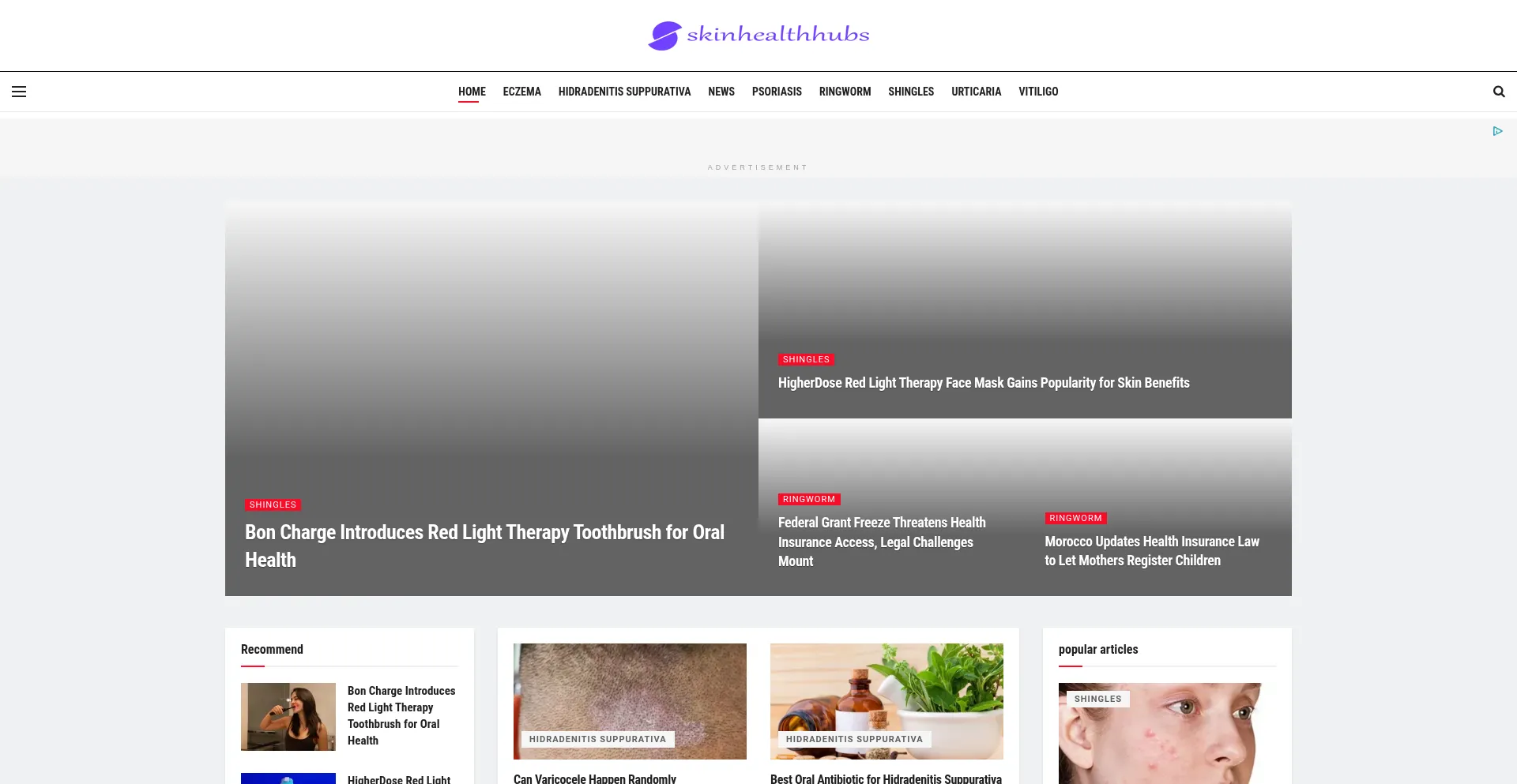 Skinhealthhubs.com Screenshot