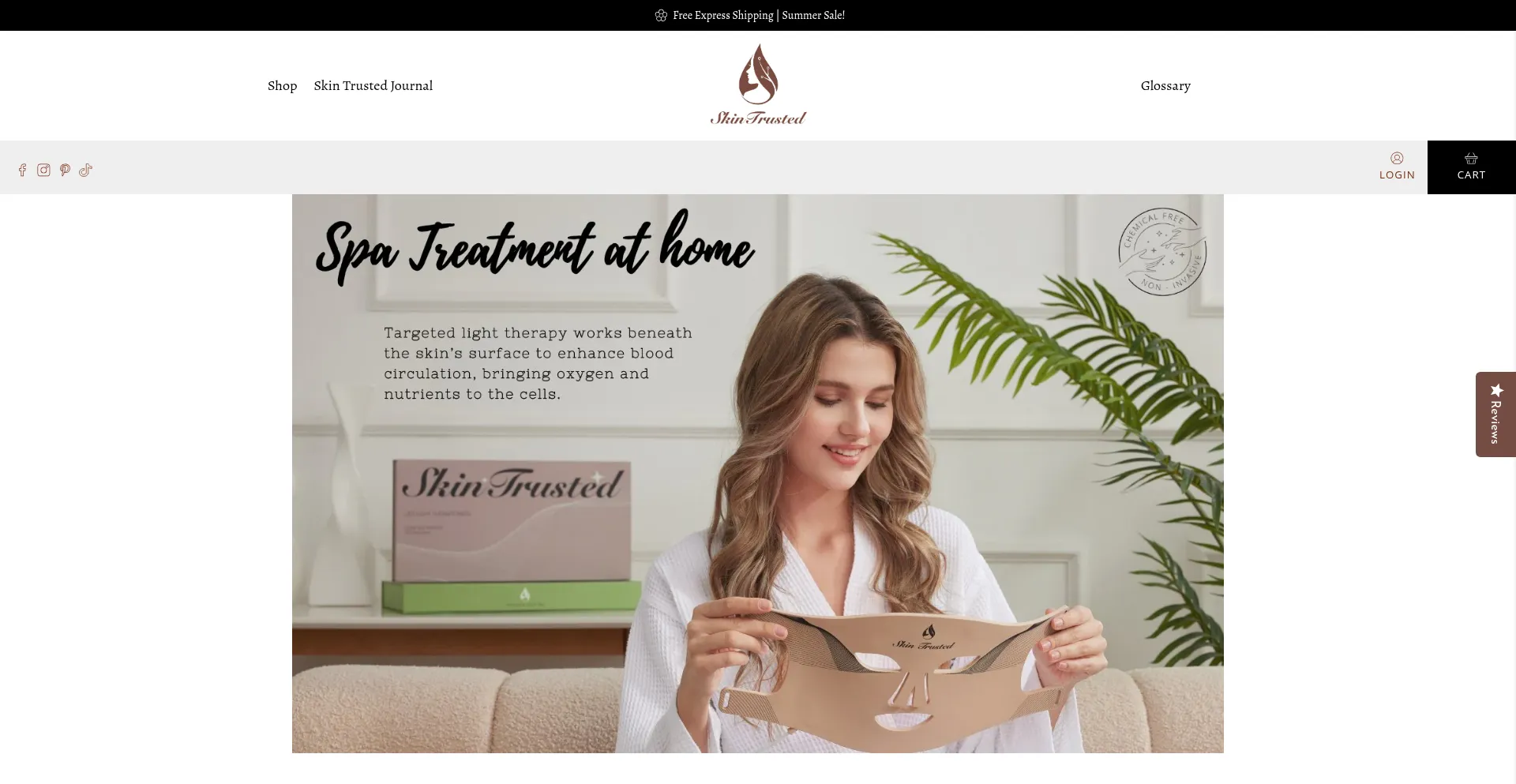 Website screenshot of Skintrusted.com