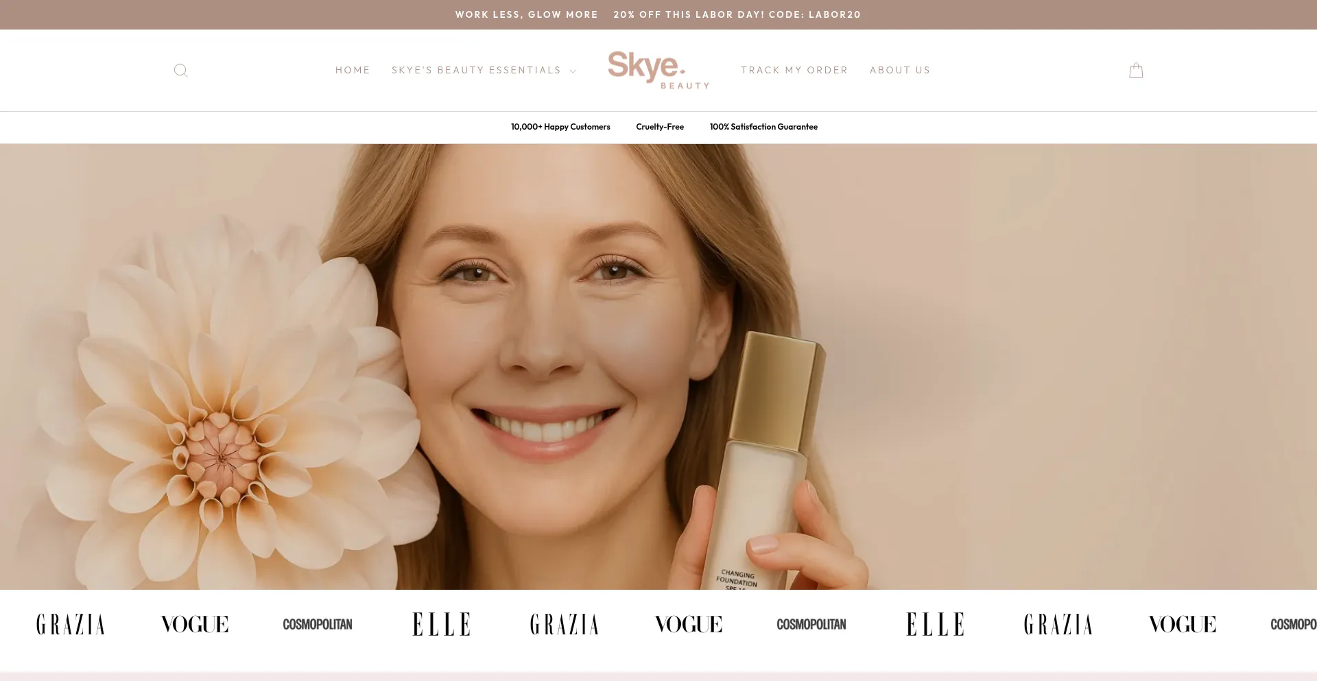 Website screenshot of Skyebeauty.co