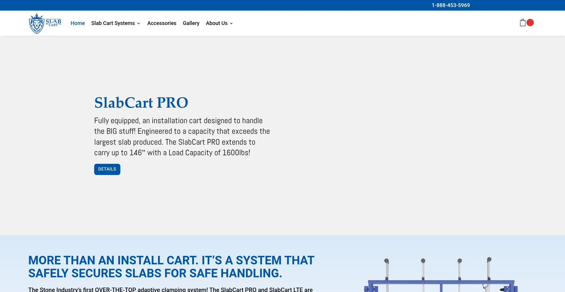 Website screenshot of Slabcart.com