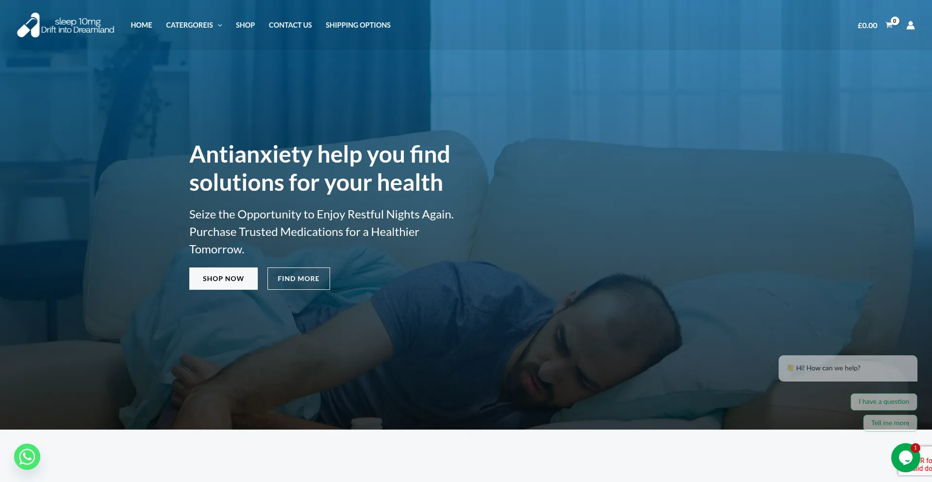 Website screenshot of Sleep10mg.com