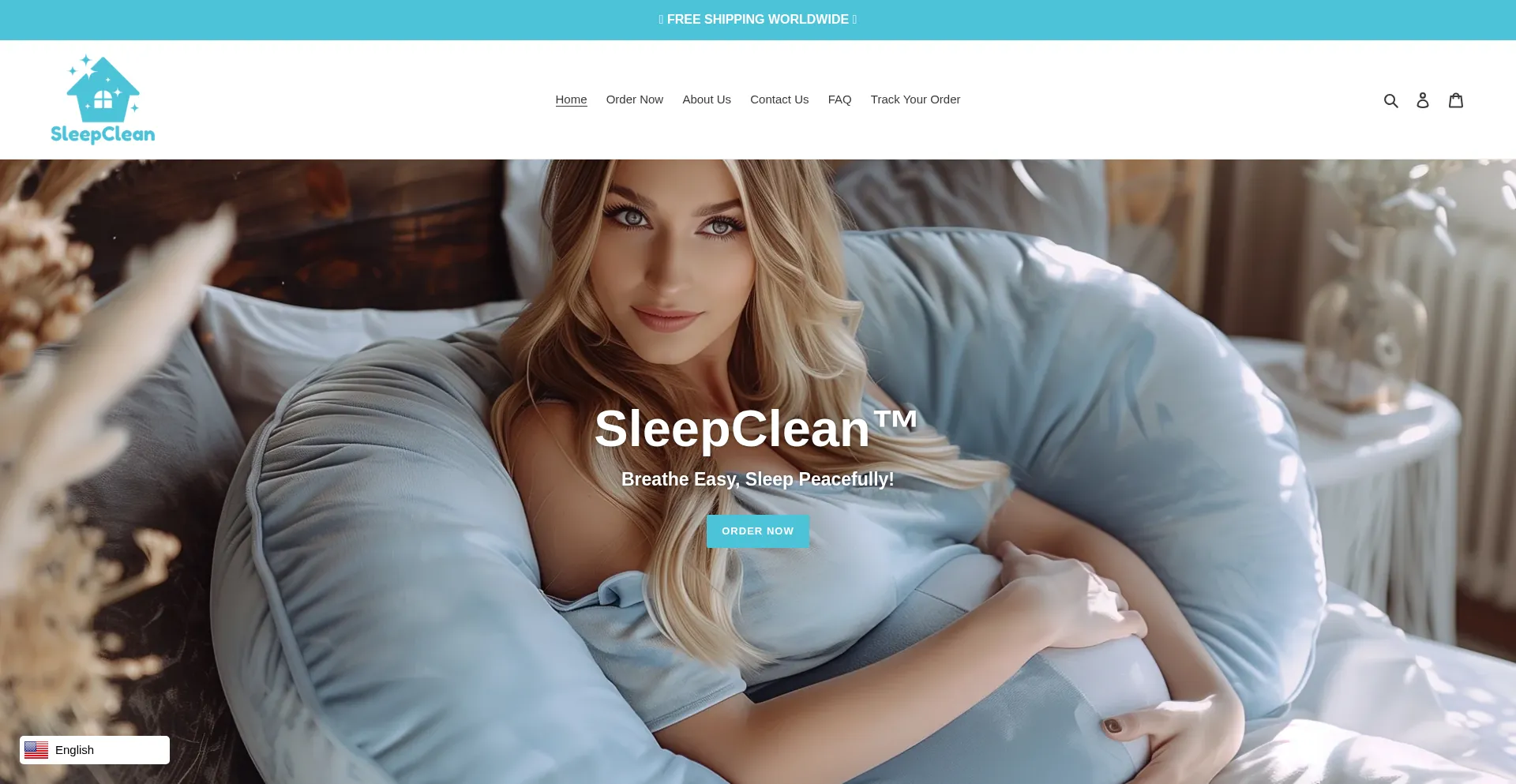 Website screenshot of Sleepclean.store