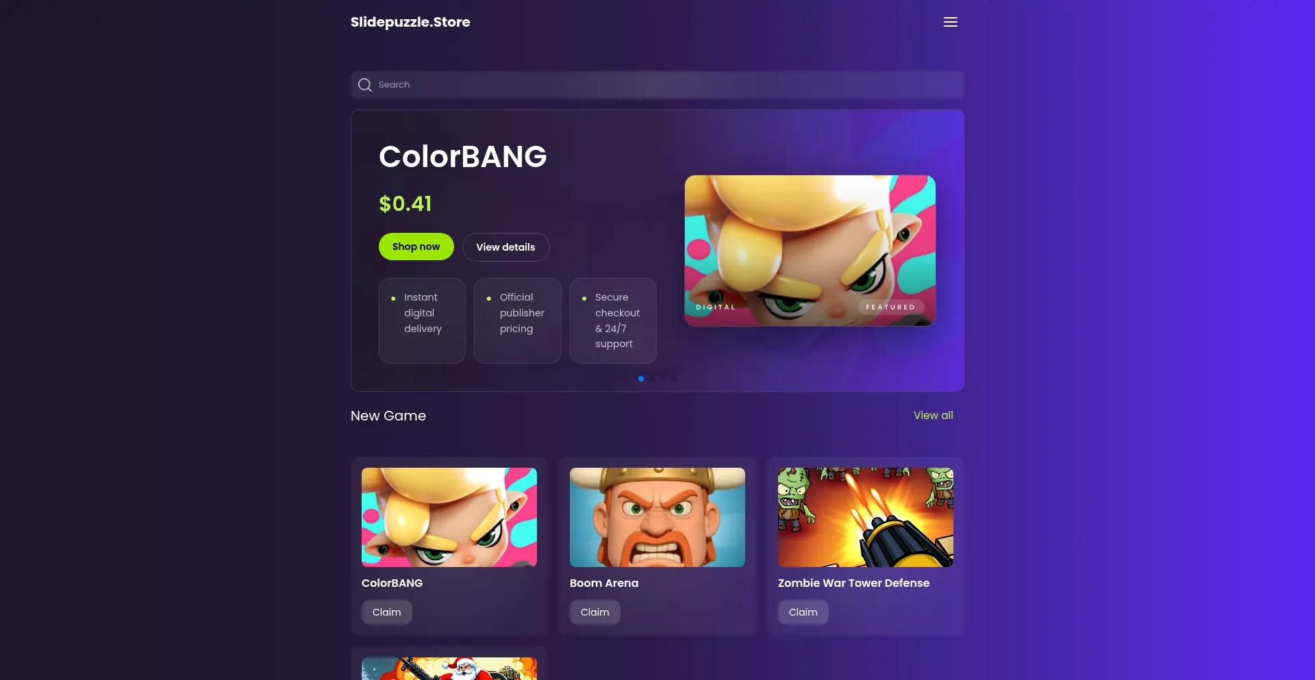 Slidepuzzle.store Screenshot