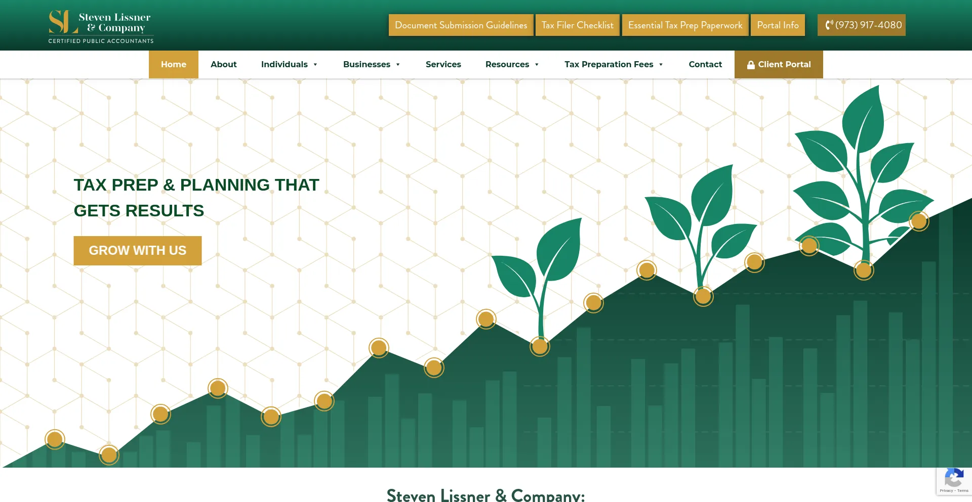 Website screenshot of Slissnercpa.com