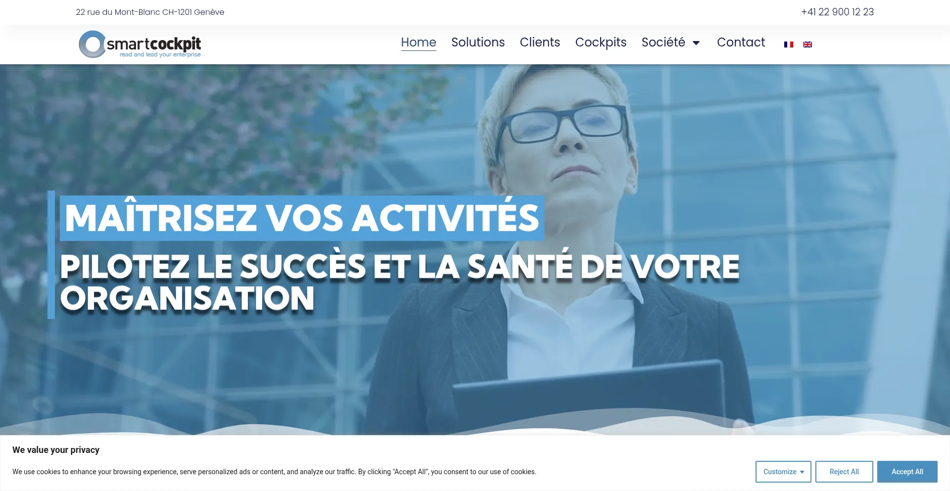 Website screenshot of Smartcockpit.ch
