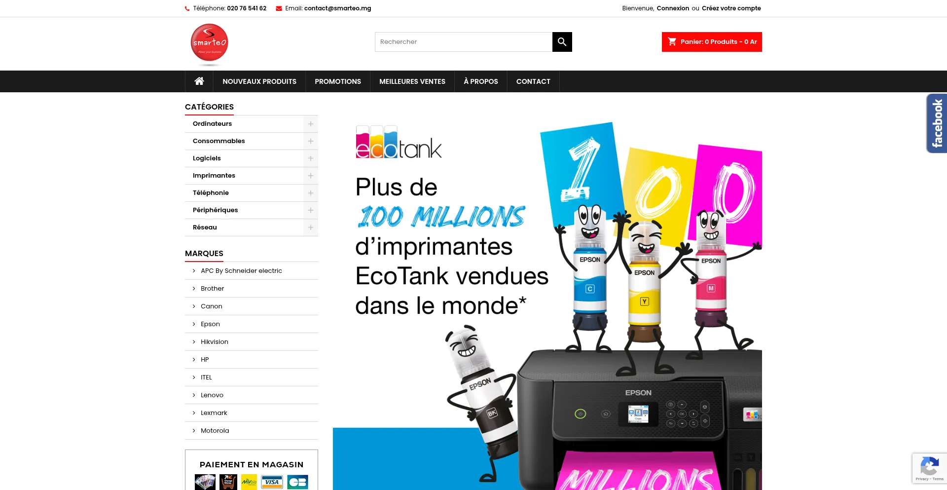 Website screenshot of Smarteo.mg