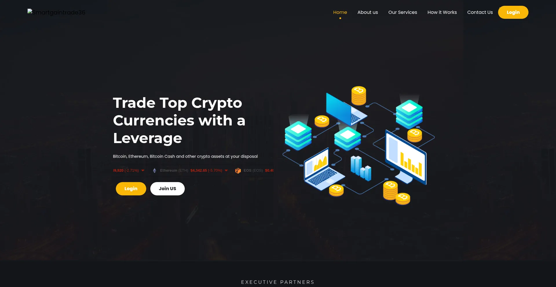 Website screenshot of Smartgaintrade36.live