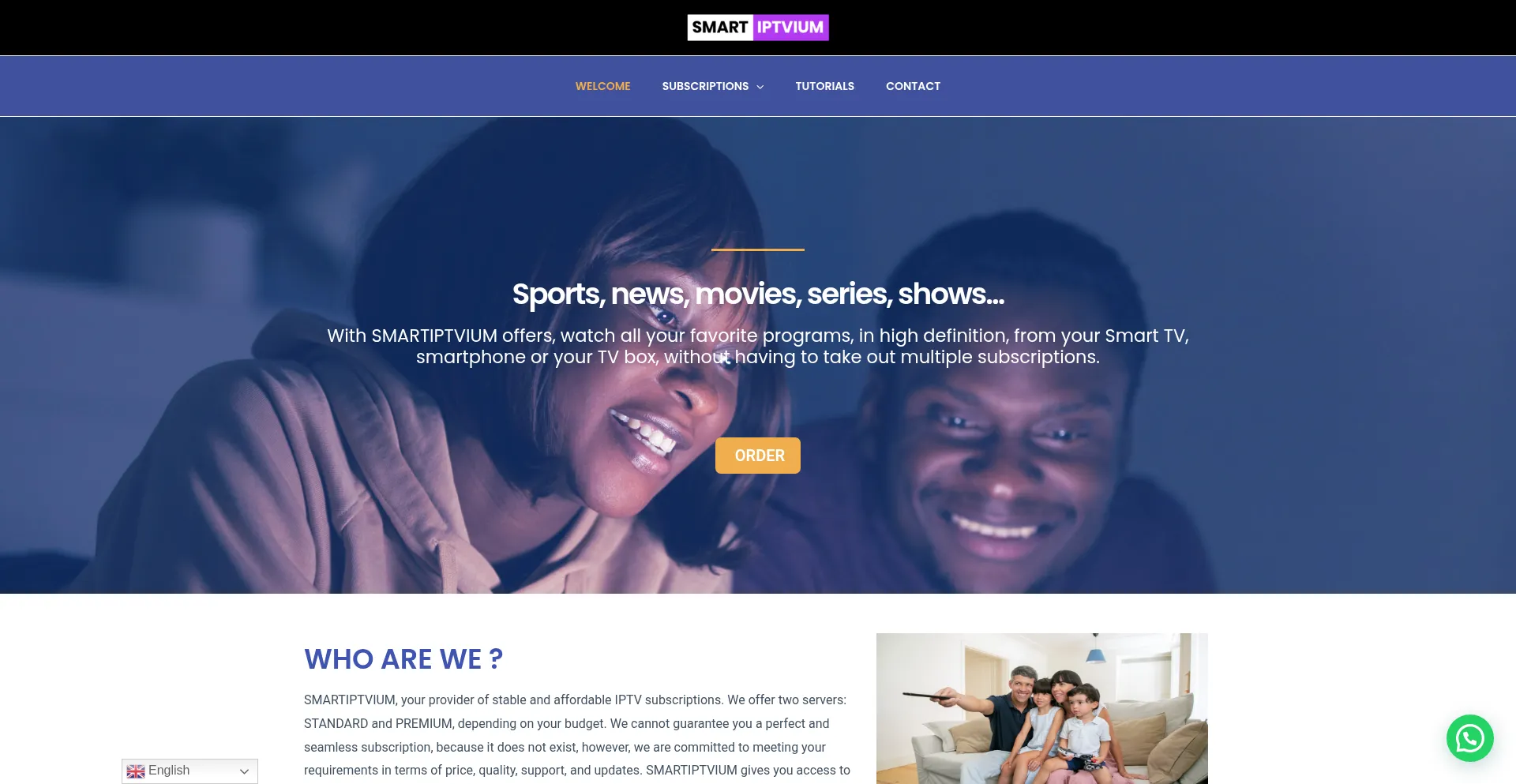 Website screenshot of Smartiptvium.com