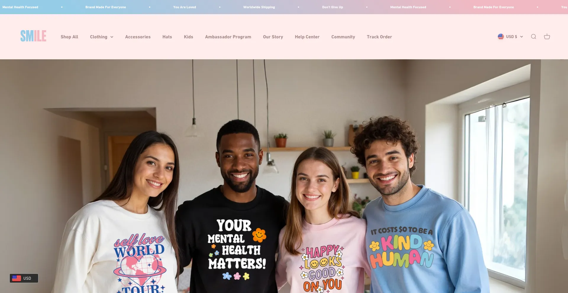 Website screenshot of Smileclothing.com