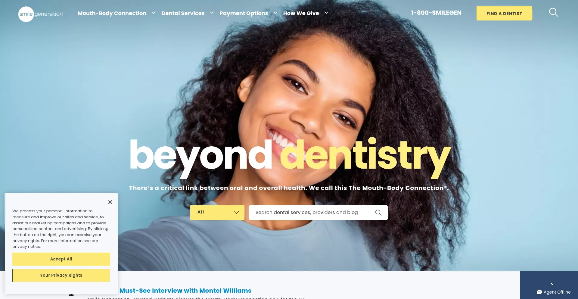 Website screenshot of Smilegeneration.com