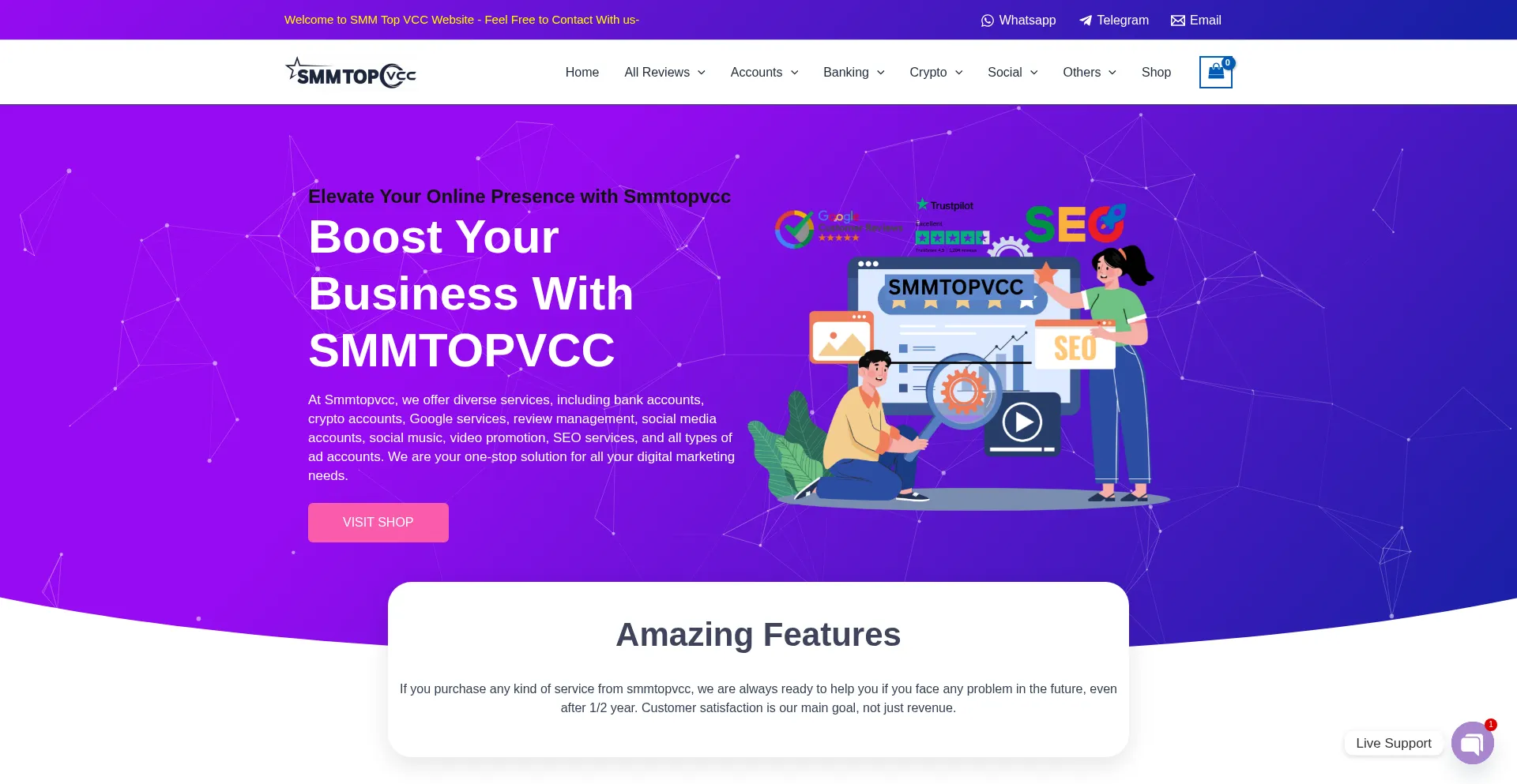 Website screenshot of Smmtopvcc.com