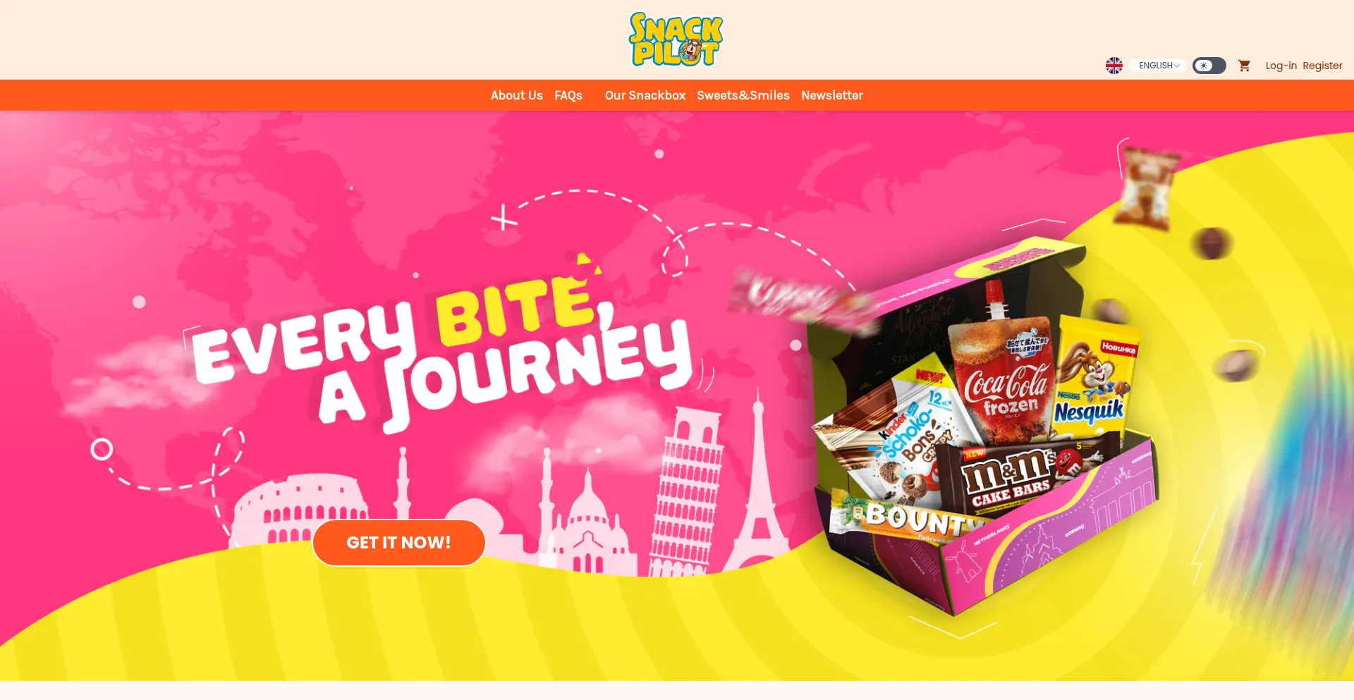 Website screenshot of Snackpilot.com