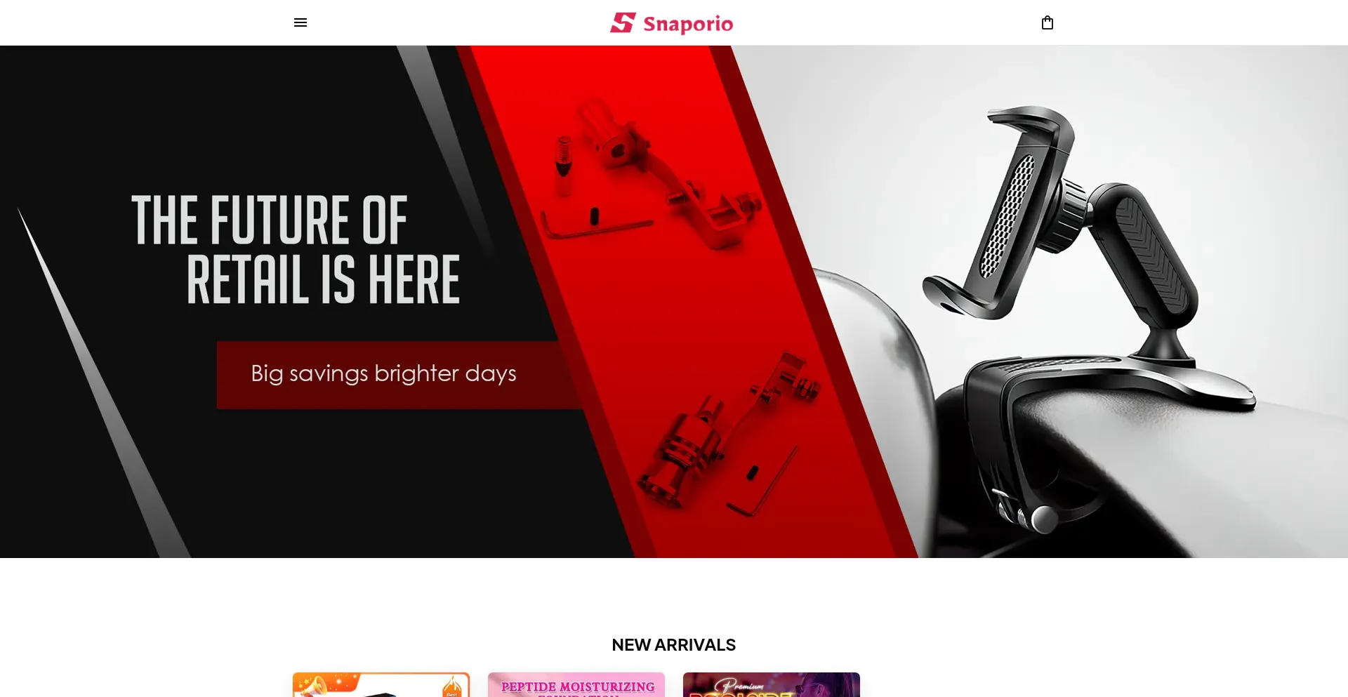 Website screenshot of Snaporio.com